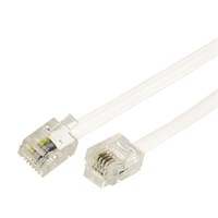 Удлинитель телефонный, плоский, RJ-11 (6P-4C), 2м, белый REXANT 18-3021