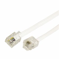 Удлинитель телефонный, плоский, RJ-11 (6P-4C), 7м, белый REXANT 18-3071