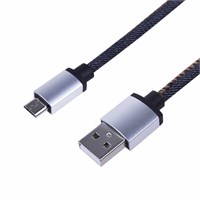 Кабель USB-A – micro USB, 2,4А, 1м, в джинсовой тканевой оплетке REXANT 18-4242