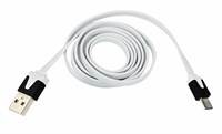 Кабель USB-A – micro USB, 2,4А, 1м, белый, плоский REXANT 18-4274