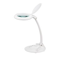 Лупа настольная 3D с подсветкой 60 SMD LED, сенсорная регулировка яркости, VISAGISTE, ø127мм, белая REXANT 31-0261
