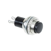 Выключатель-кнопка металл 220V 2А (2с) OFF-(ON) Ø10.2 черная Mini (RWD-213) REXANT 36-3330