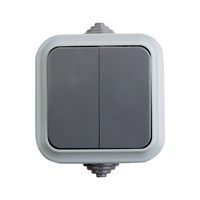 Выключатель двухклавишный влагозащищенный открытой установки REXANT IP54, 10 А, А56-224 (03) 78-0521