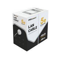 Кабель витая пара U/UTP, CAT 5e, PVC, 4PR, 24AWG, INDOOR, SOLID, серый, 305м PROconnect 01-0052