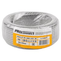 Кабель витая пара U/UTP, CAT 5e, PVC, 4PR, 24AWG, INDOOR, SOLID, серый, 25м PROconnect 01-0052-25