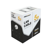 Кабель витая пара U/UTP, CAT 5e, PE, 4PR, 24AWG, OUTDOOR, SOLID, черный, 305м PROconnect 01-0054