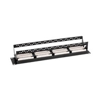 Панель коммутационная с кабельными органайзерами 19", 2U, 48 портов, UTP, RJ-45, CAT 5e REXANT PRO 02-0032