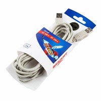Кабель шт. USB-А – шт. USB-A, 2,4А, 3м, ПВХ, серый REXANT 06-3153