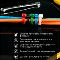 Стяжка кабельная нейлоновая 300x4,8мм, набор 5 цветов (25 шт/уп) REXANT 07-0308-25