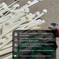Стяжка кабельная нейлоновая 920x9,0мм, белая (100 шт/уп) REXANT 07-0900