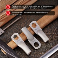 Наконечник медный луженый ТМЛ 50–12–11 (50мм² - Ø12мм) ГОСТ 7386-80 (в упак. 50 шт.) REXANT 07-5324-5