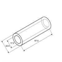 Гильза медная луженая ГМЛ 120-17 (120мм² - Ø17мм) ГОСТ 23469.3-79 (в упак. 2 шт.) REXANT 07-5361