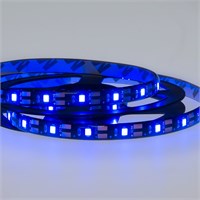 Лента светодиодная 5В, SMD2835, 4,8Вт/м, 60 LED/м, синий, 8мм, 1м, с USB коннектором, черная, IP65 LAMPER 141-383