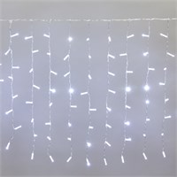 Гирлянда светодиодная Занавес 2x0,8м 160 LED БЕЛЫЙ прозрачный ПВХ IP65 постоянное свечение 230В нужен блок 303-500-1 NEON-NIGHT 235-105
