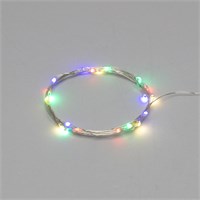Гирлянда светодиодная Роса с крупными каплями 2м, 20LED, МУЛЬТИКОЛОР, IP20, тонкий батарейный блок, 2хCR2032 в комплекте NEON-NIGHT 302-009