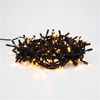 Гирлянда светодиодная Кластер 10м 200 LED ТЕПЛЫЙ БЕЛЫЙ черный каучук IP67 постоянное свечение 230В нужен блок 315-000 NEON-NIGHT 315-256