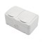 Блок горизонтальный 2 розетки Mini OG IP54 с/з, о/у, белый KRANZ KR-78-0606 - фото 84562