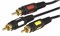 Шнур 3 RCA - 3 RCA, 3м, черный, Gold REXANT 17-0214 - фото 85994