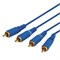Шнур 4 RCA - 4 RCA, длина  3 метра, синий (GOLD) REXANT 17-0304-1 - фото 86001