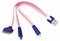Кабель USB 3в1 Lightning, 30pin, micro USB, 1А, 0,15м, ПВХ, розовый, плоский, светящиеся разъемы REXANT 18-4251 - фото 86383